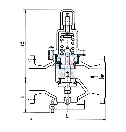 Y42X水用減壓閥，空氣減壓閥外形圖