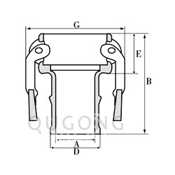 C型不鏽鋼快速接頭外形（xíng）尺（chǐ）寸圖