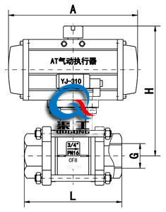 內螺紋（wén）氣動球閥 (三片式) 